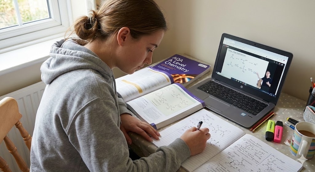 Student preparing for A Level Biology exams with focused study plan